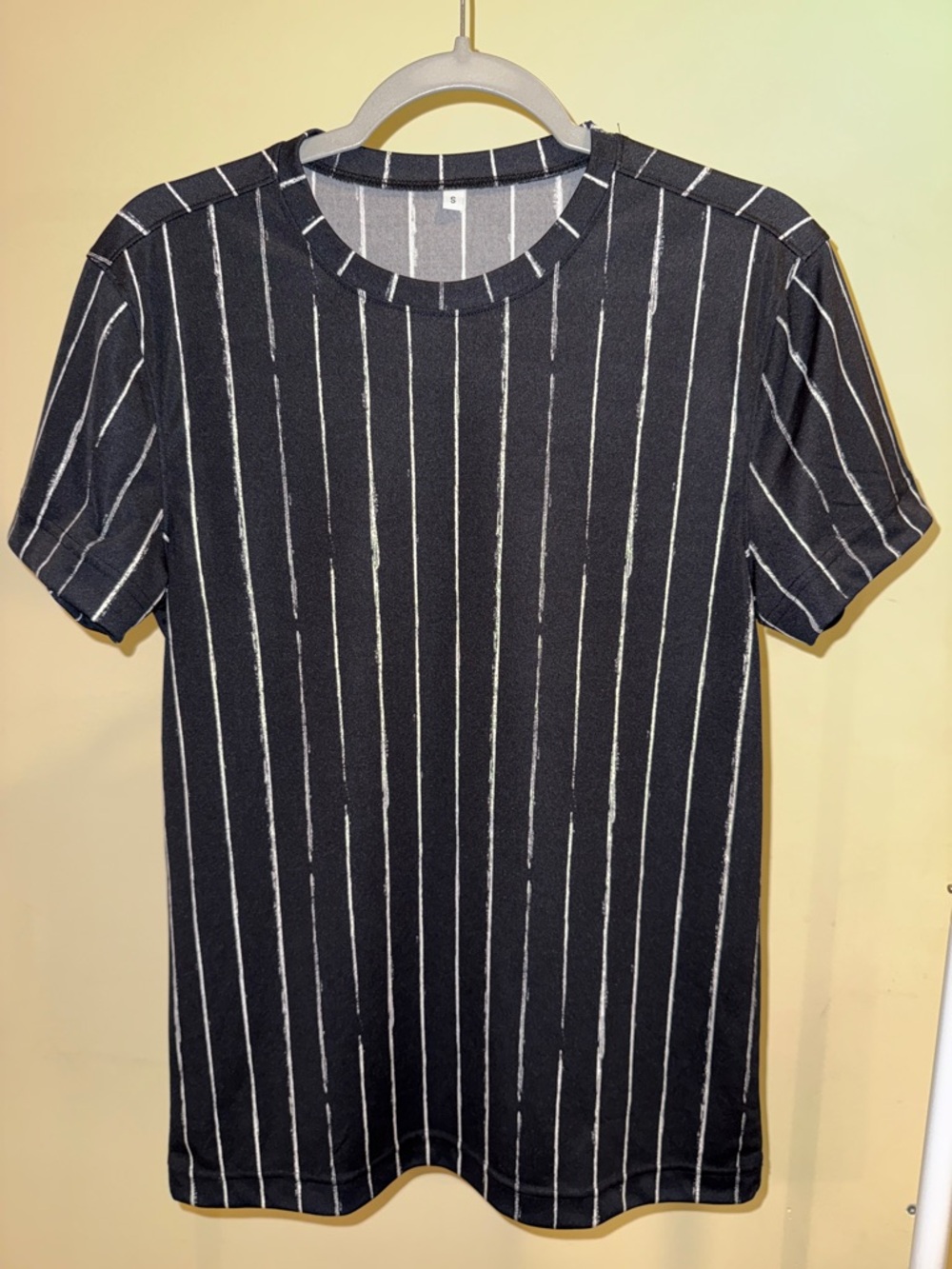 J.Lindeberg Black Pinstripe Crew Neck Tee